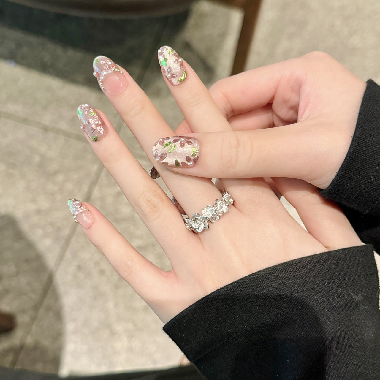 Petal Pearl – Cherry Blossom Press-On Nails