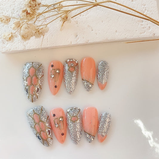 Glam Viper – Glitter & Geometric Press-On Nails