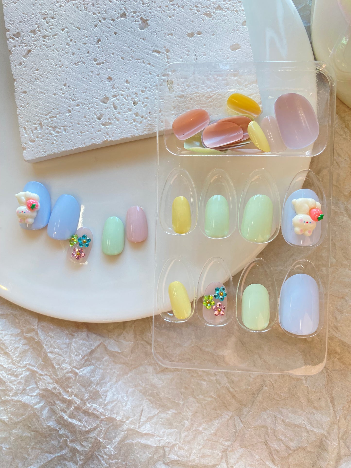 Berry Bear – Pastel Garden Press-On Nails