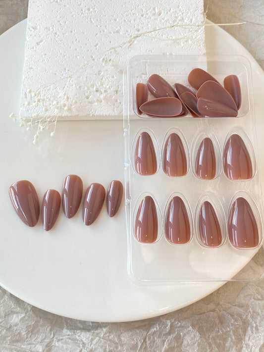 Velvet Mauve β Glossy Minimalist Press-On Nails