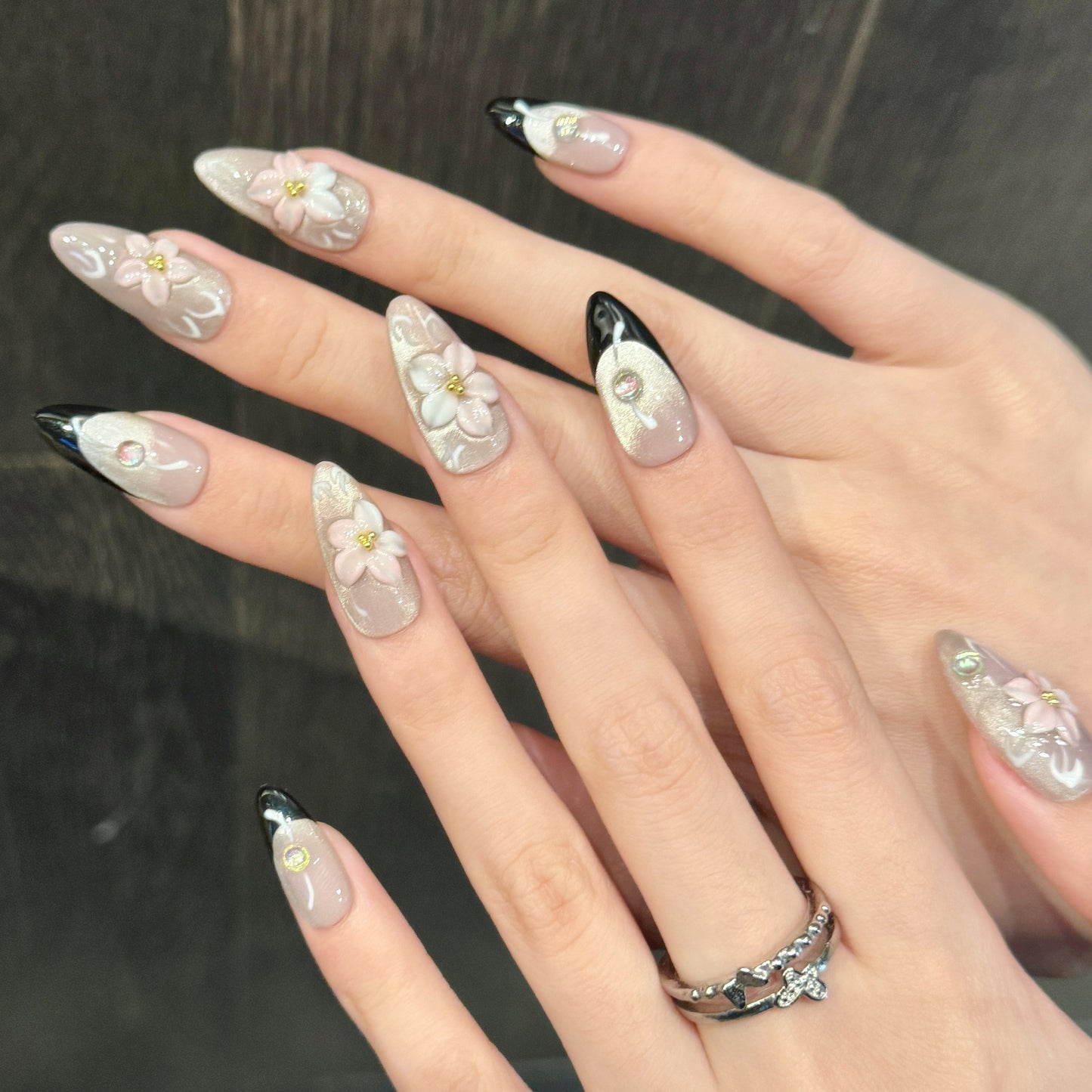 Blush Bloom – 3D Floral Press-On Nail