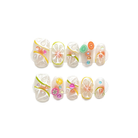 Citrus Crush – Fruity Fun Press-On Nail