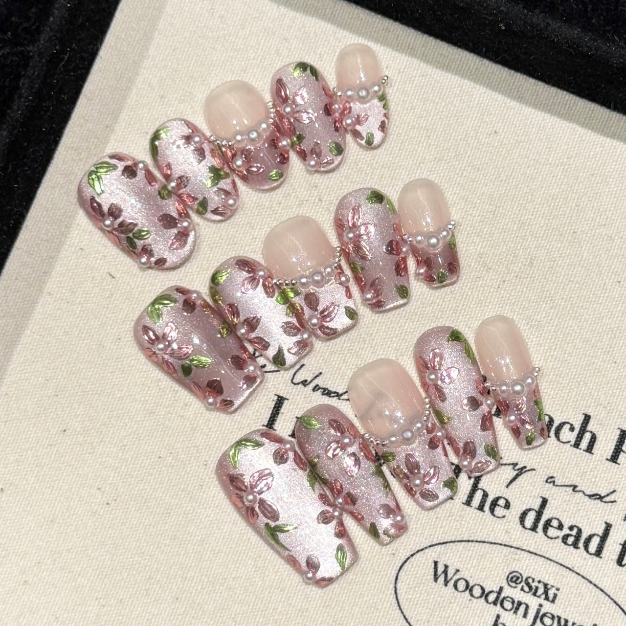 Petal Pearl – Cherry Blossom Press-On Nails