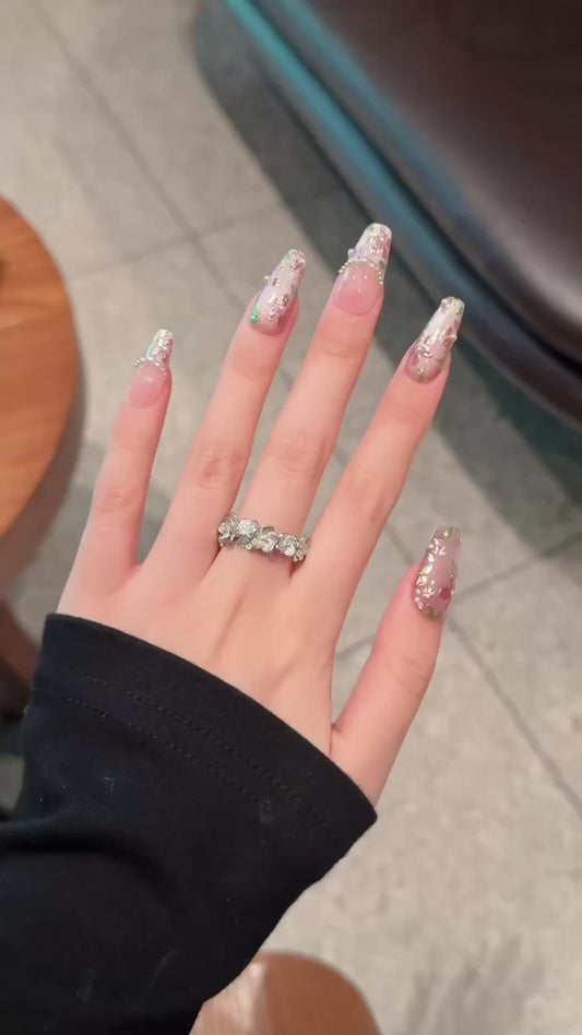 Petal Pearl – Cherry Blossom Press-On Nails